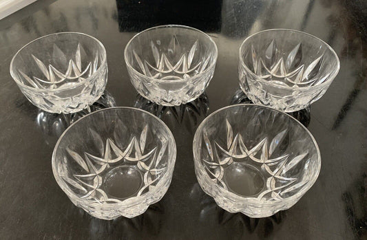 Set of 5 glass ice cream bowls