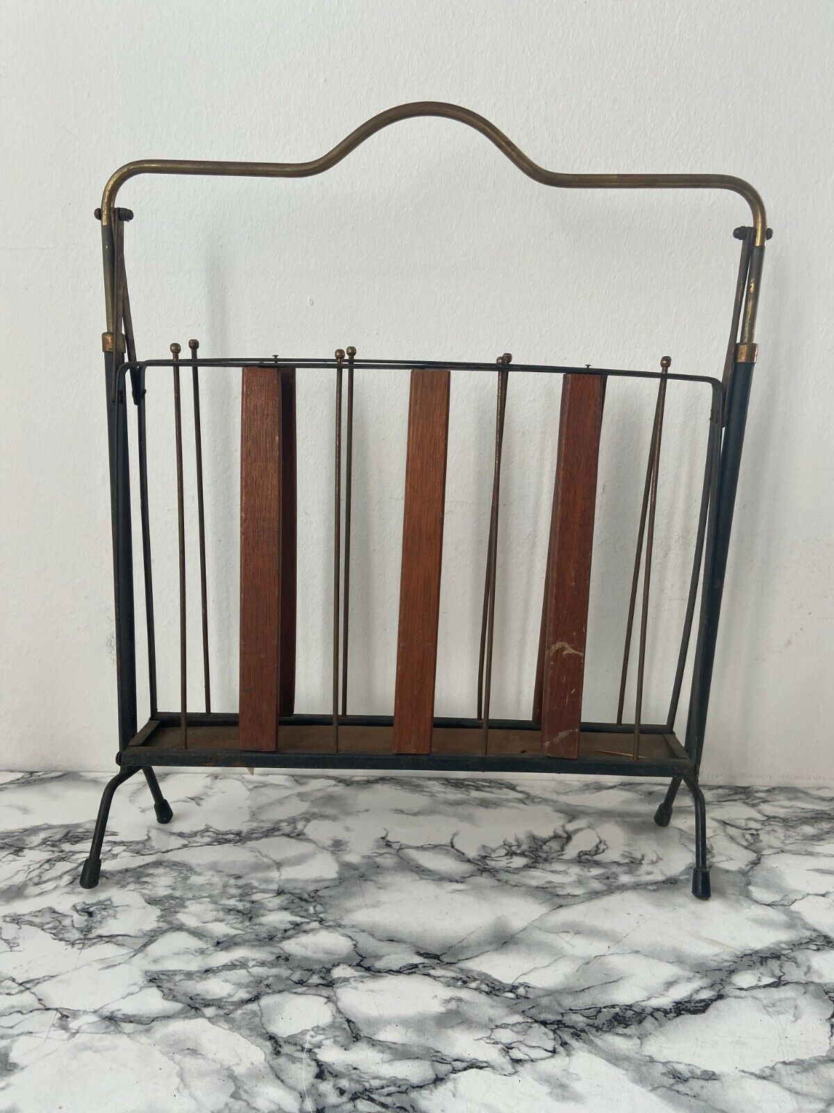 Wood and iron magazine rack