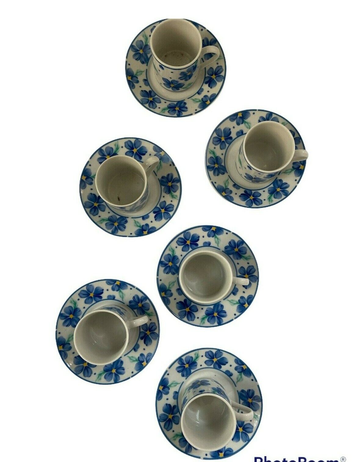 Service de 6 tasses à café - Porcelaine fine