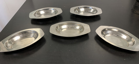 Set of 5 small steel trays