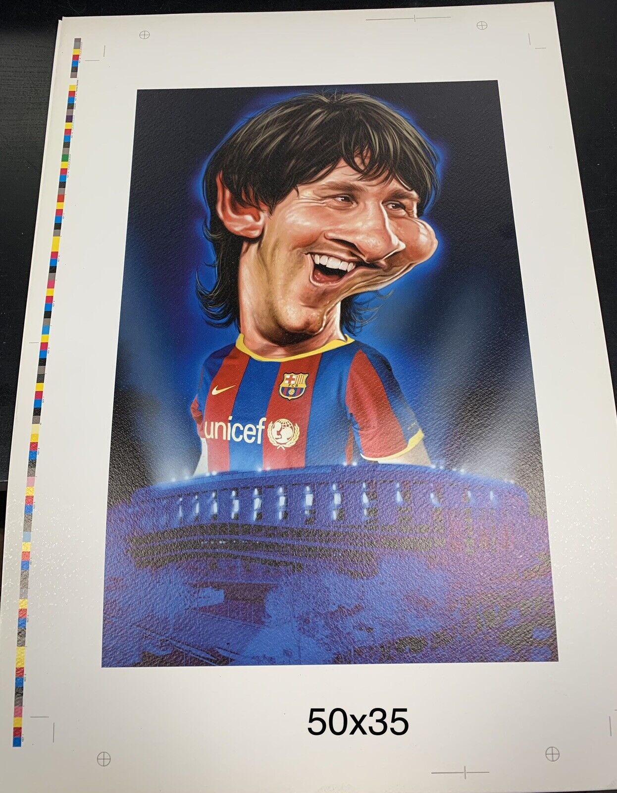 Stampe Caricature Messi 50x35