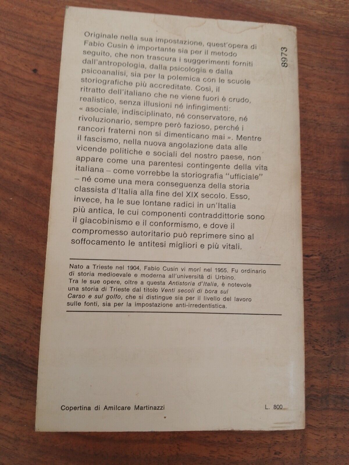 Antihistoire de l'Italie - F. Cusin - Mondadori 1970