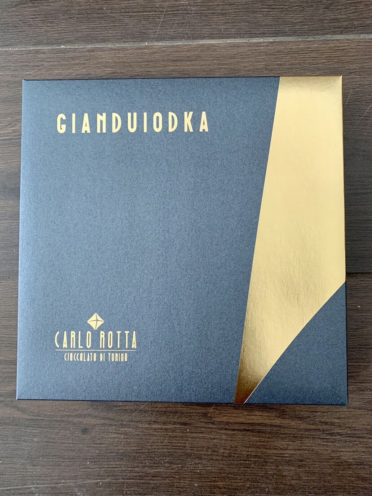 Empty boxes of Gianduiodka chocolates