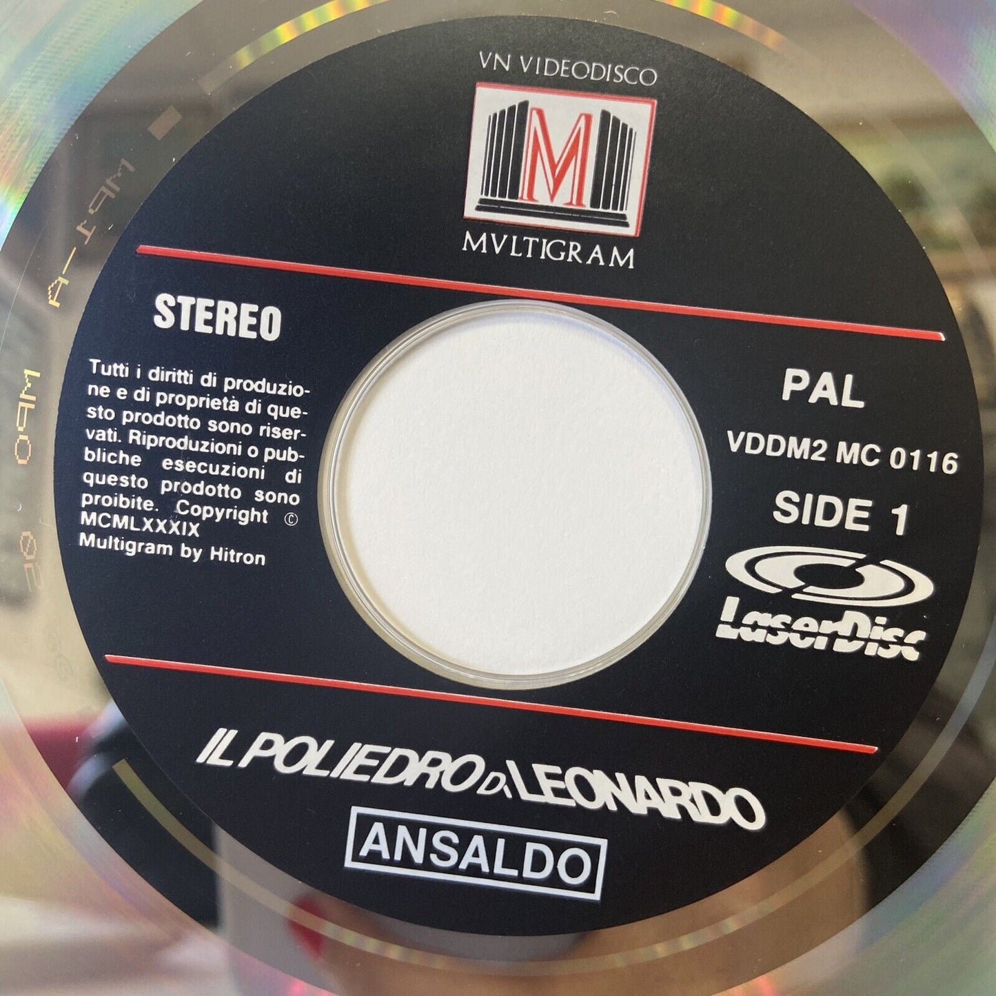 LE POLYHEDRO DE LEONARDO - Vidéodisque / Disque Laser - Multigramme - "Effet Nuit"