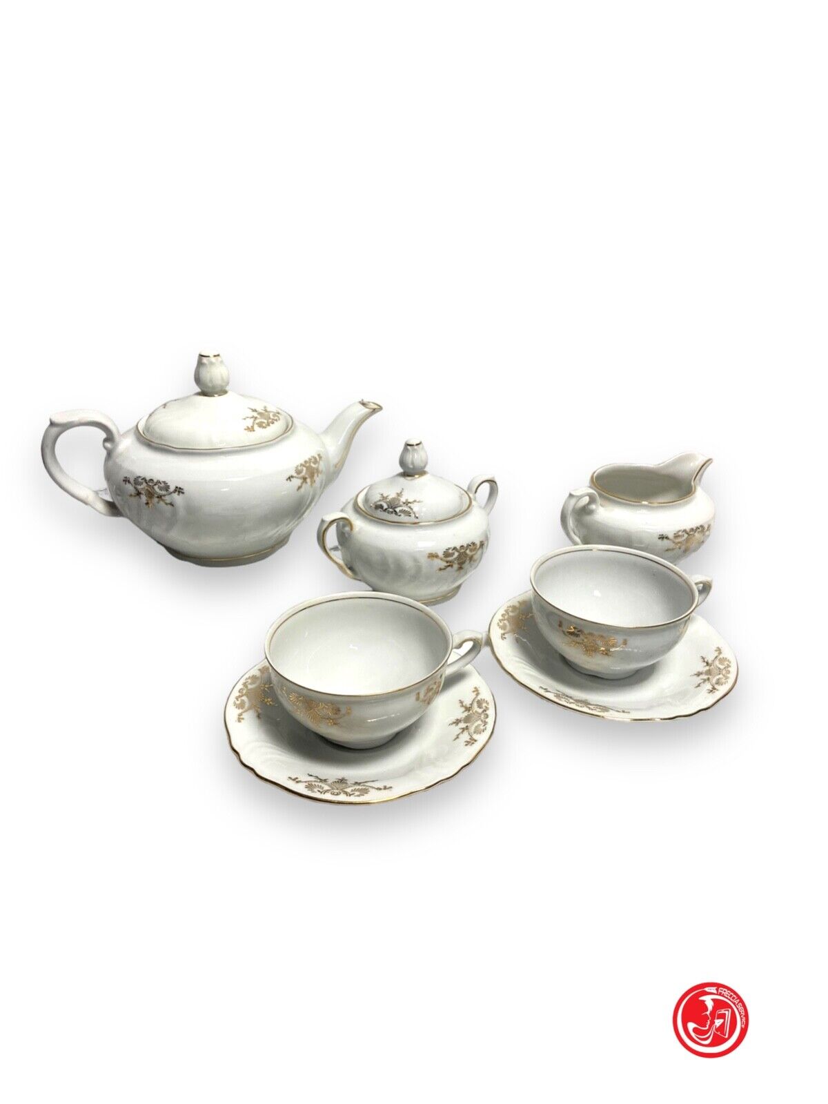 Bavaria tea set with gold decorations