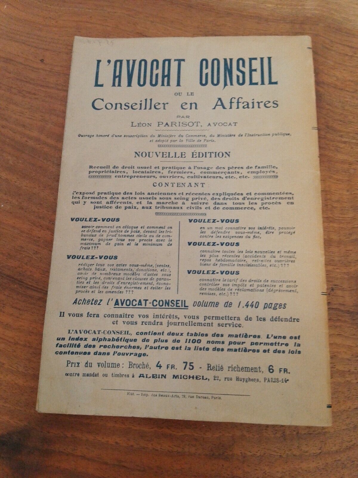 Calculs Instantanes, C.Sicre, Michel ed., 1917