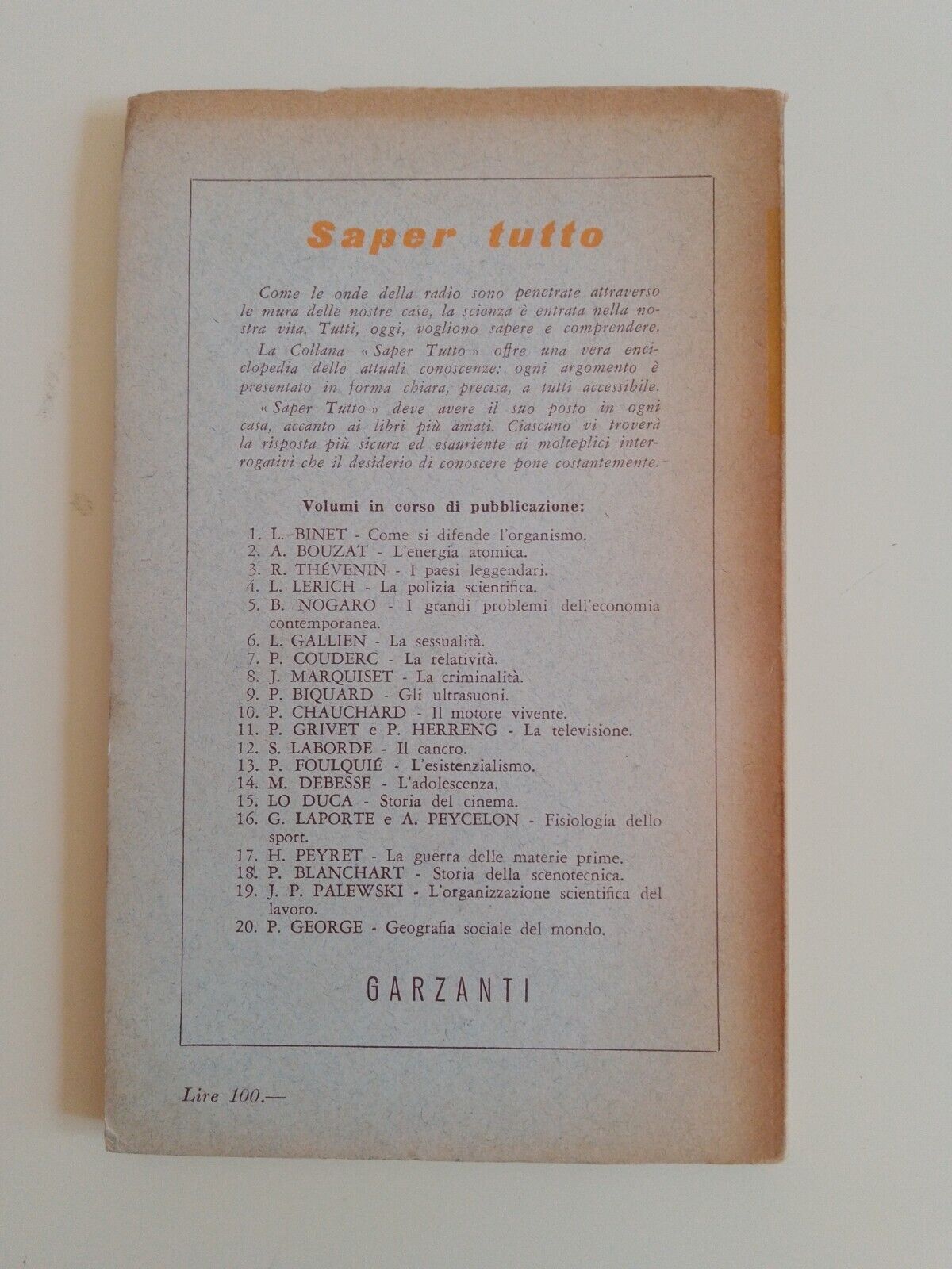 Comment l'organisme se défend - L. Binet, 1950