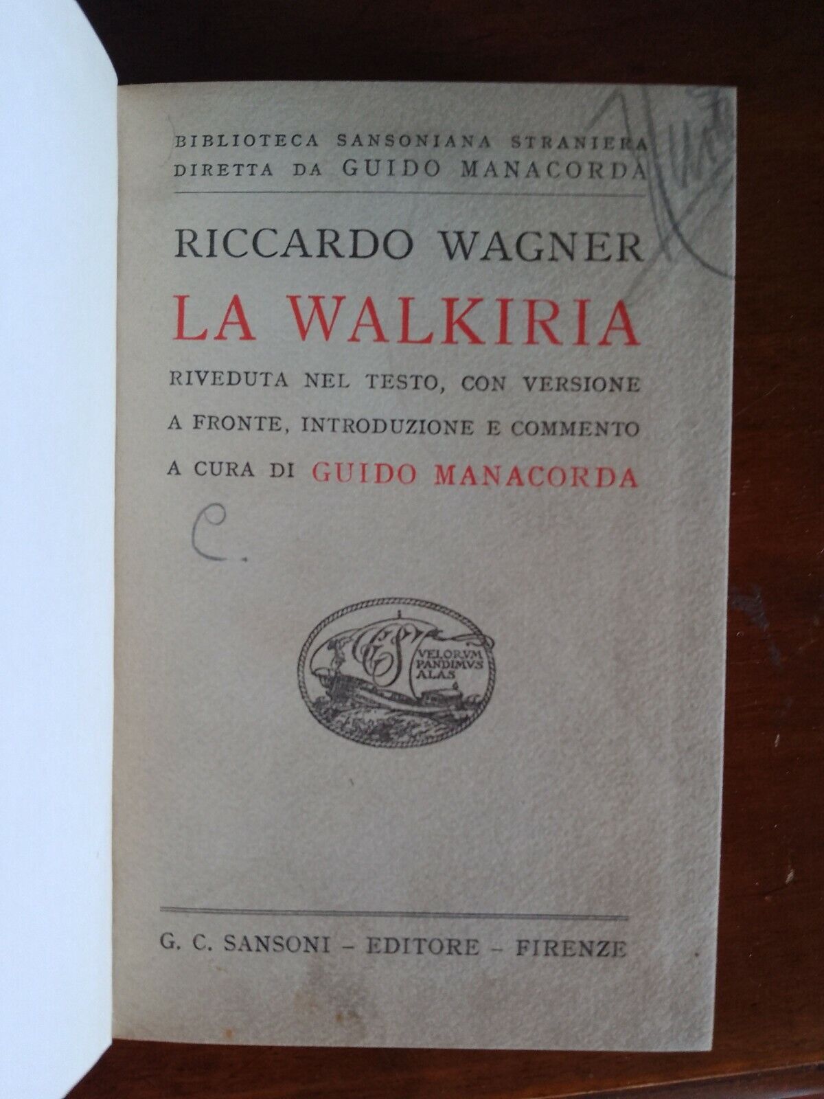 La Valkyrie, R. Wagner, Sansoni