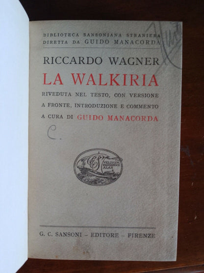 La Valkyrie, R. Wagner, Sansoni