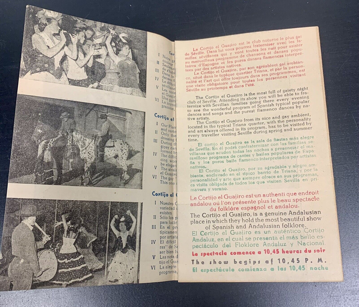 Volantino anni 50/60 Cortijio El guajiro