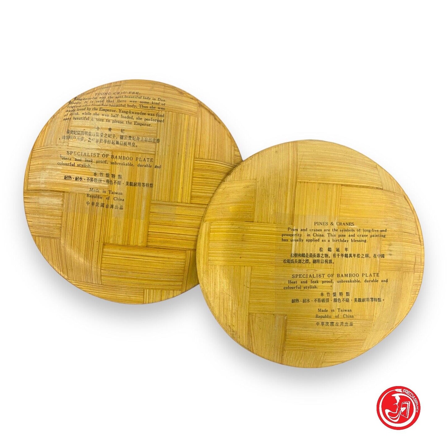 Coppia di piatti in bamboo - Made in Taiwan