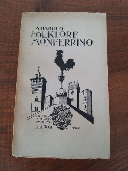 Folklore monferrino, A. Barolo, F.lli Bocca, 1931