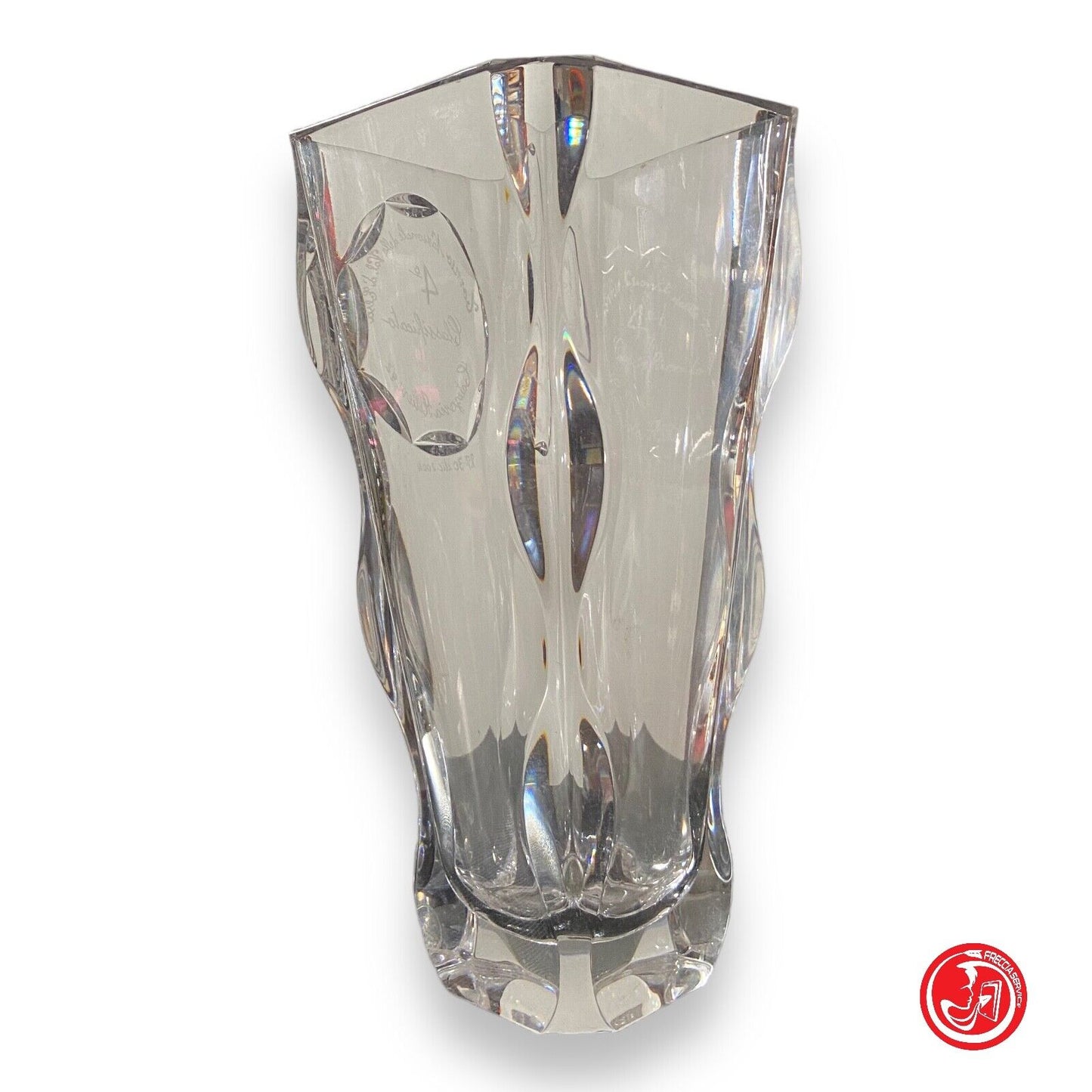 Vase trophée en cristal 