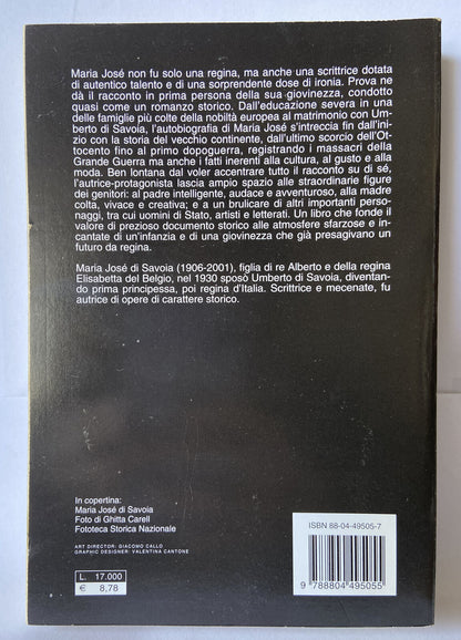 Giovinezza di una regina- M.JOSE' DI SAVOIA, 2001 Mondadori ed - ST793