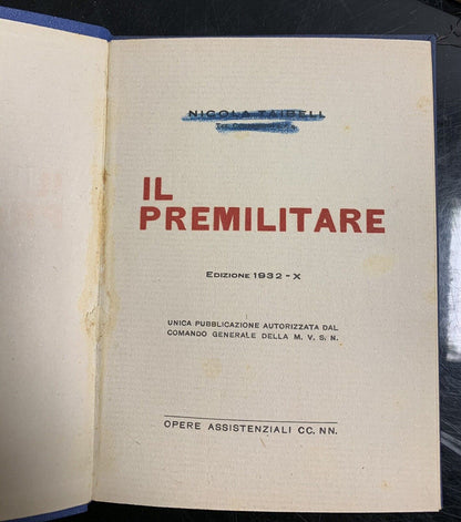 libro antico - Il Premilitare