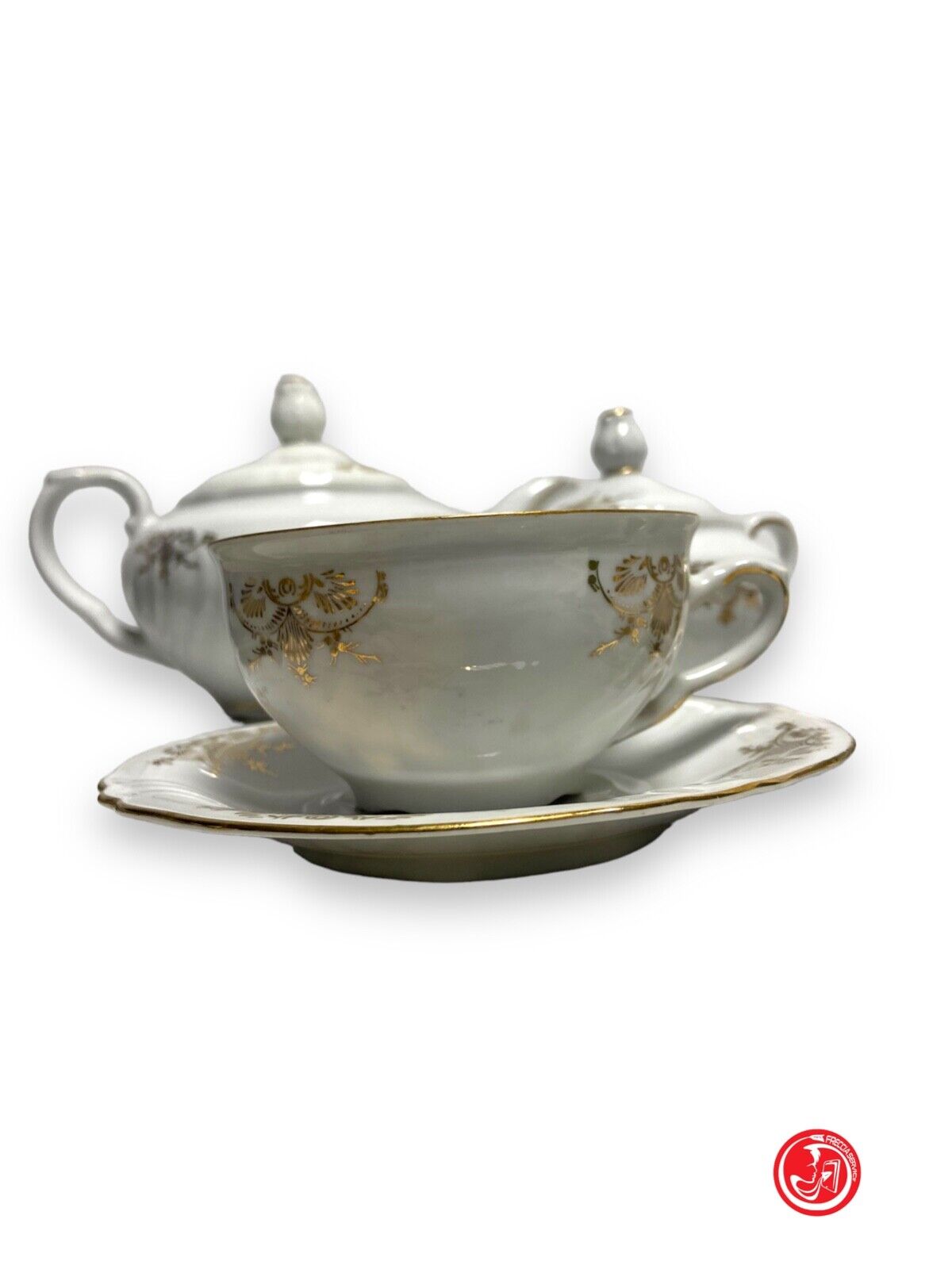 Bavaria tea set with gold decorations