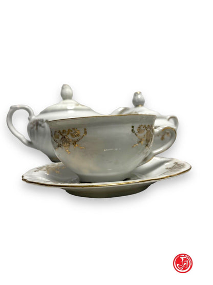 Bavaria tea set with gold decorations