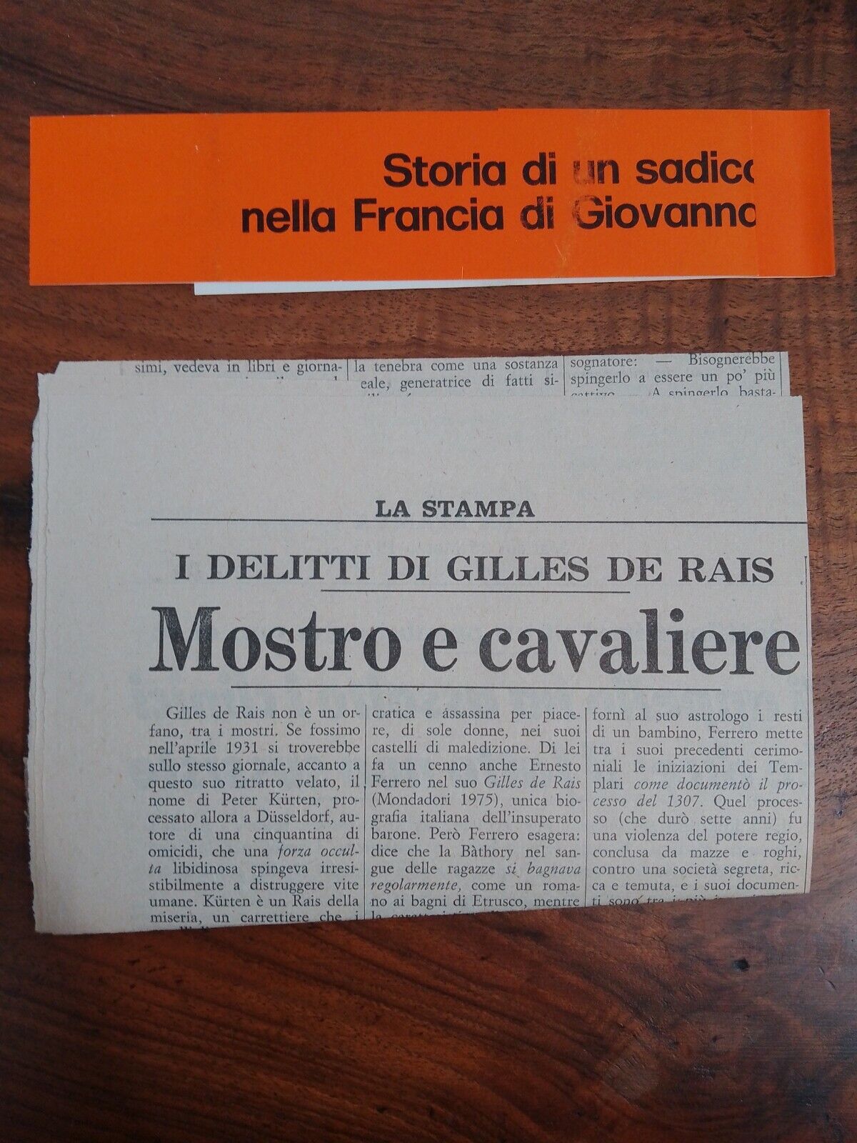 Gilles de Rais, Crimes et Châtiment de Barbe Bleue, E.Ferrero, 1975 +article