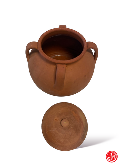 Terracotta vase with handles