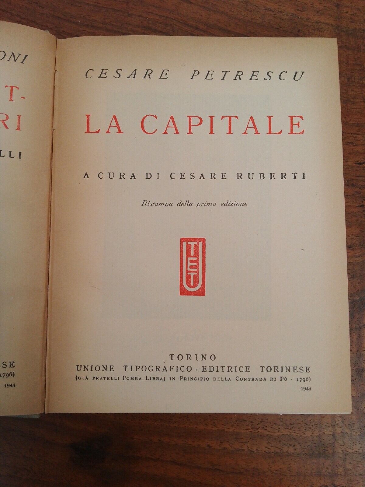 La Capitale, C. Petrescu, UTET, 1944