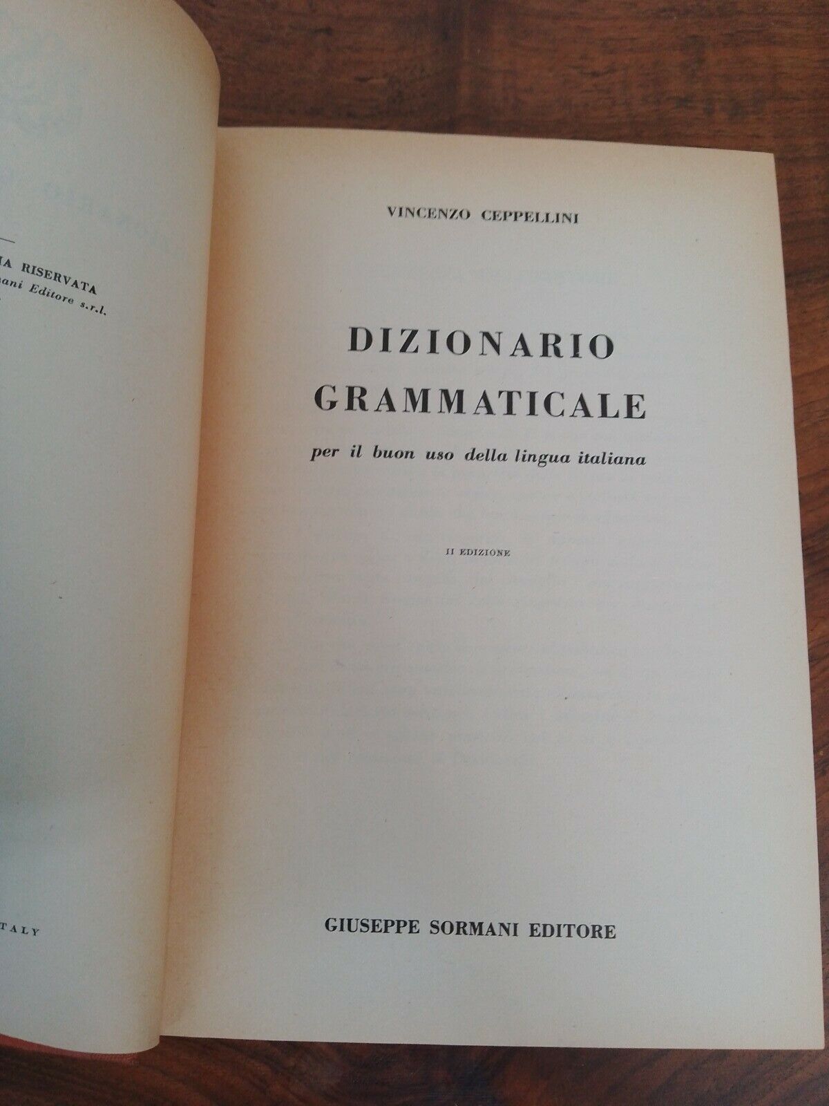 Grammatical dictionary, Cappellini, ed. Sormani, 1957