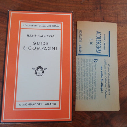 GUIDES AND COMPANIONS, HANS CAROSSA, THE MEDUSA NOTEBOOKS, Mondadori, 1935