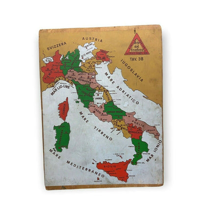 Cartina dell'Italia - Arte del traforo - Amati Torino