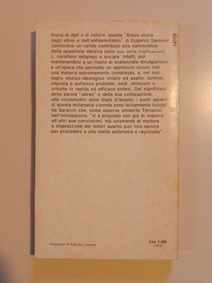 BREVE STORIA DEGLI EBREI E DELL’ANTISEMITISMO Eugenio Saracini PRIMA EDIZIONE