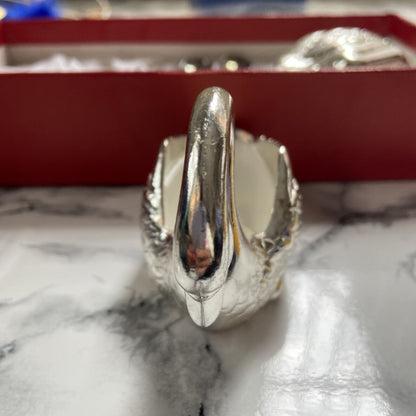 Silver Plated Bugatti Swans + Spoons