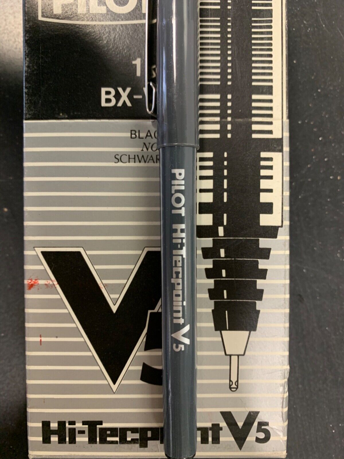 Box of 10 Pilot V5 Black noir pens