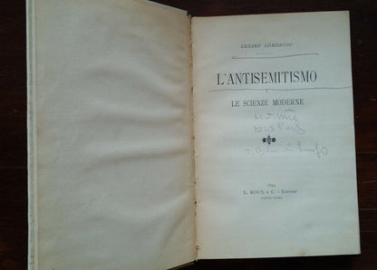 Lombroso Cesare, Anti-Semitism and modern sciences, 1894