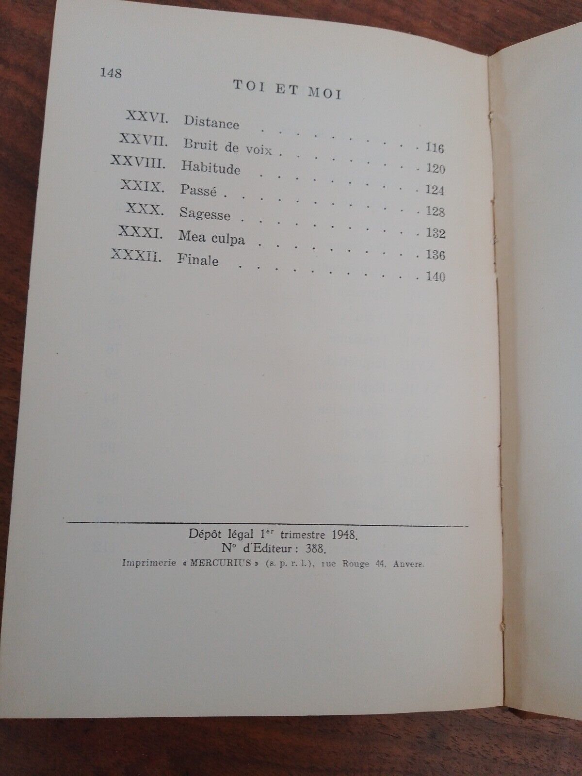 Toi et Moi, Paul Geraldy, Ed. Stock, 1948