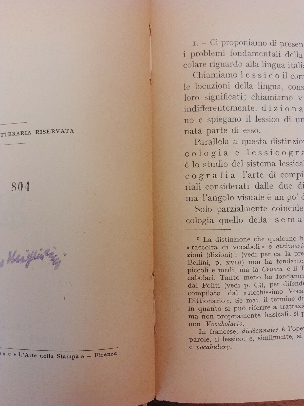 What is a Vocabulary?, B.Migliorini, Saggiatore, Le Monnier, Florence 1951