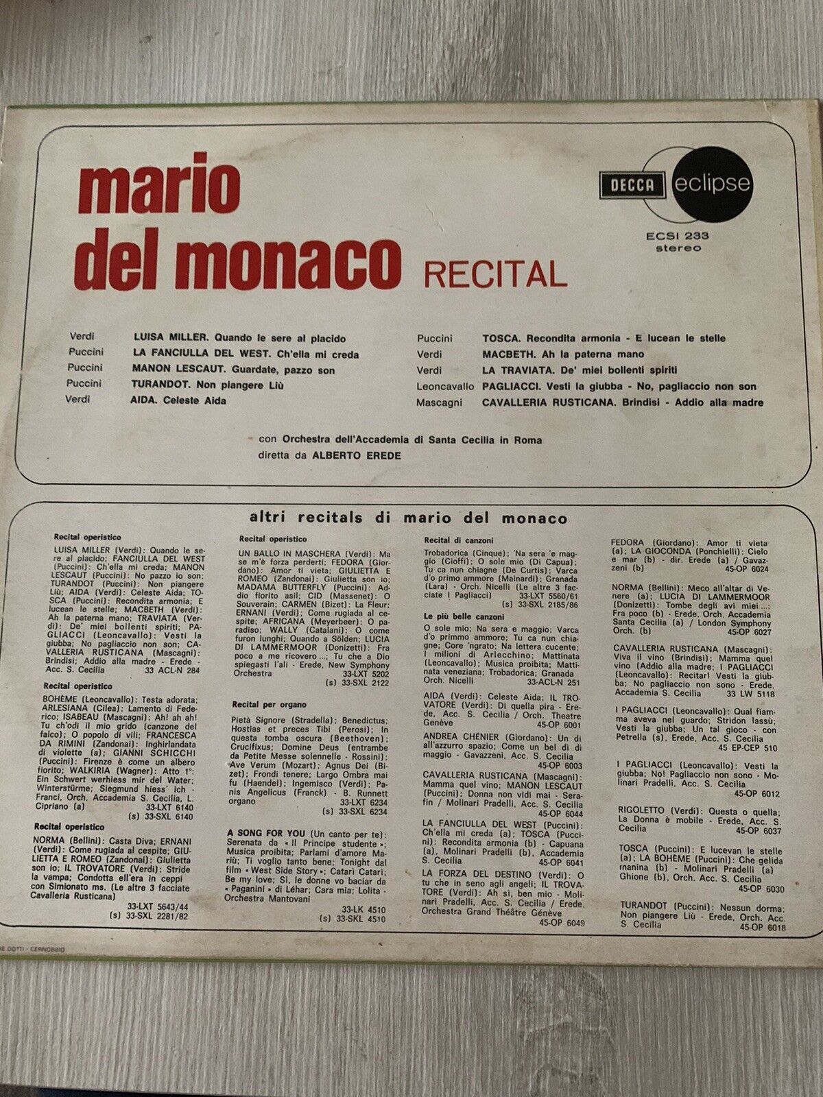 Mario del Monaco - Recital