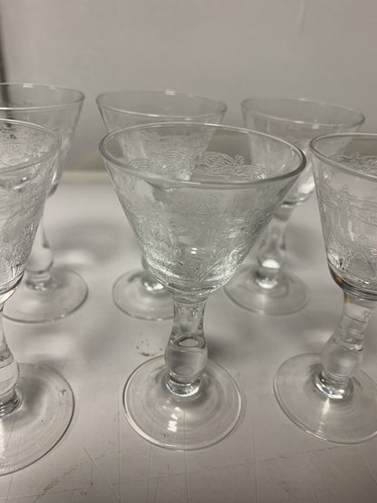 Coffret de 6 verres à liqueur en verre décoré