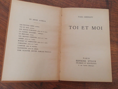 Toi et Moi, Paul Geraldy, Ed. Stock, 1948