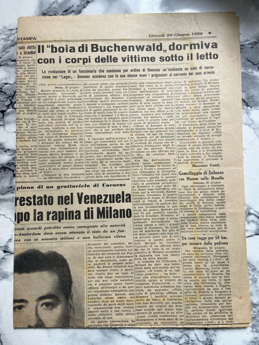 La stampa 26 giugno 1958 - Milano