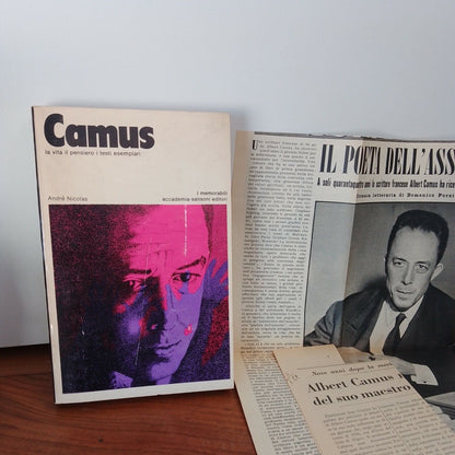 CAMUS, André Nicolas, accademia-sansoni ed. 1971, + articoli originali