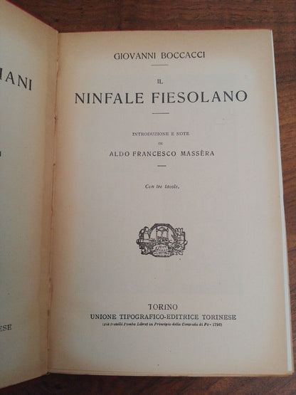 Il Ninfale fiesolano, Il Filoloco 1, La caccia di Diana e Le Rime, G. Boccaccio