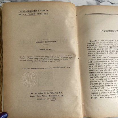 D. Alighieri: La divina commedia - Paravia 1949, a cura di Carlo Steiner Timbro