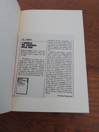 Il Dio d'America, F. Colombo, Saggi Mondadori 1983