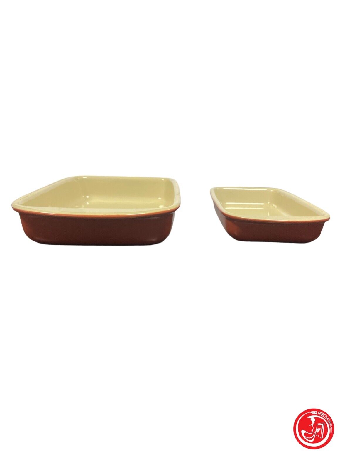 Pair of ceramic baking trays 