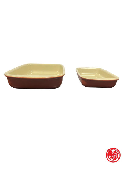 Pair of ceramic baking trays 