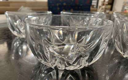 Set of 5 glass ice cream bowls