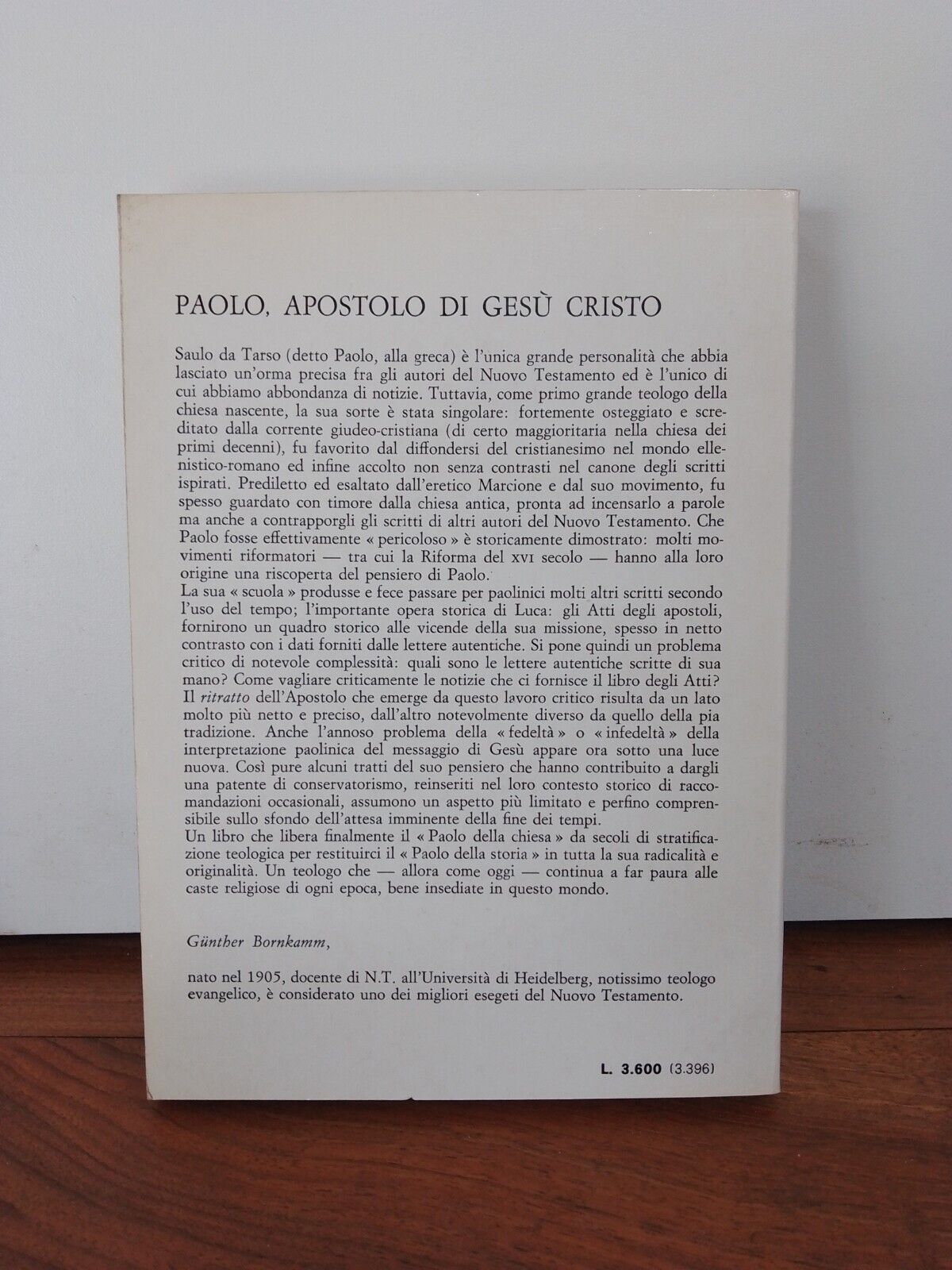 PAOLO APOSTOLO DI GESU' CRISTO, G.  Bornkamm, CLAUDIANA 1982, SOLA SCRIPTURA