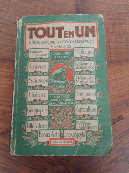 Tout en Un " Encyclopédie de connaissances humaines", Hachette,  1921