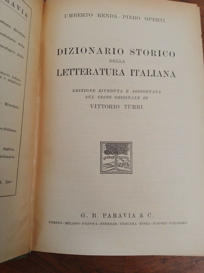 Dictionnaire historique de la littérature italienne, Renda - Operti, Paravia III éd.