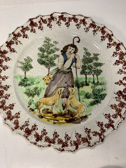 4 hand-decorated ceramic plates