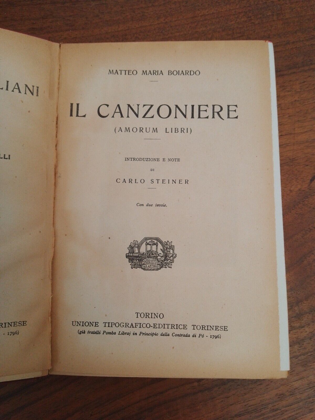 Il Canzoniere, Boiardo, UTET 1927