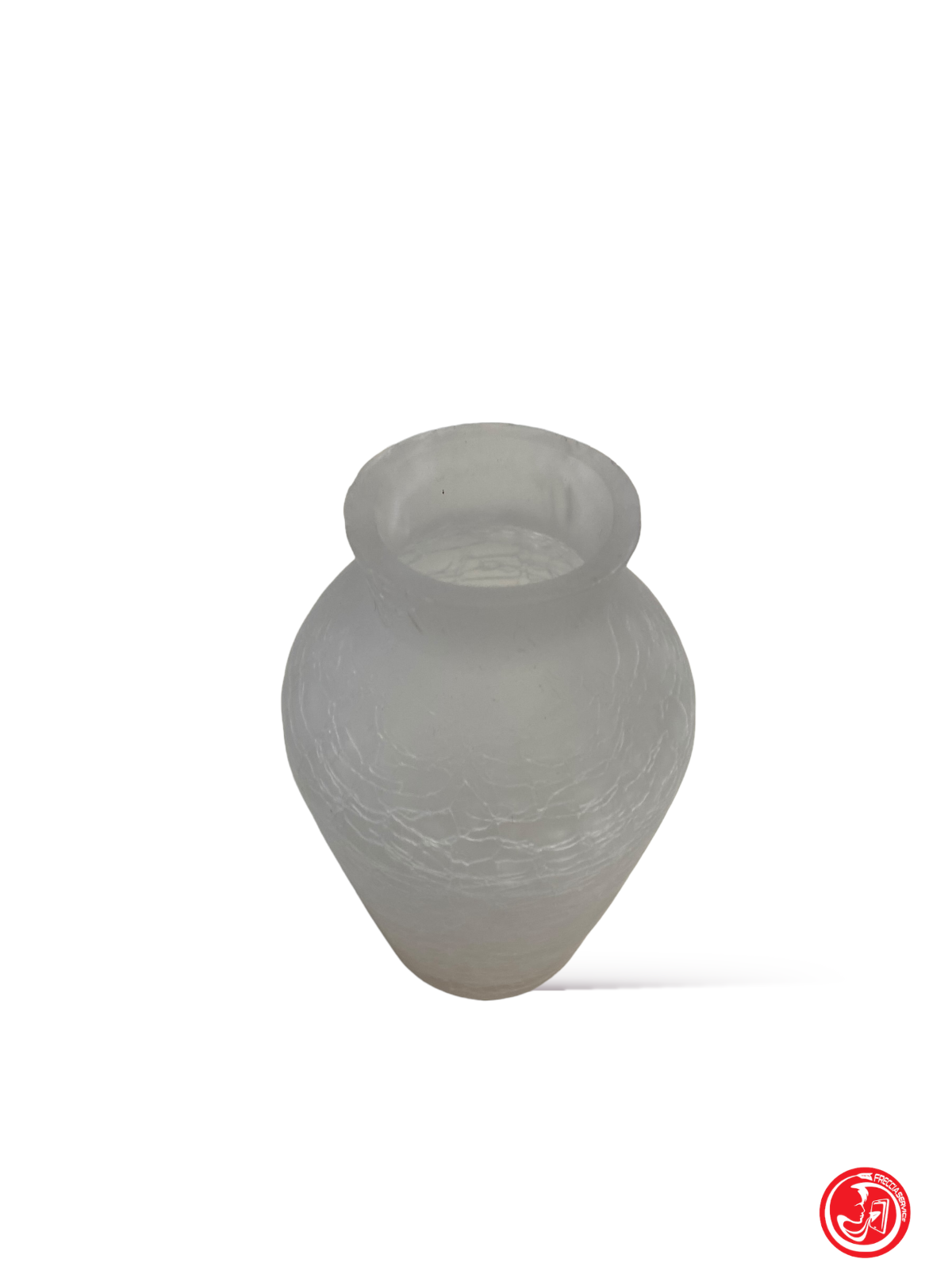 Vase en verre satiné